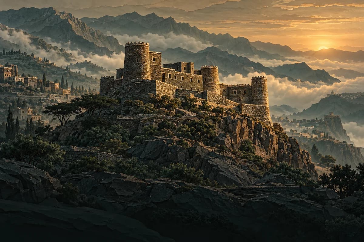 تصميم معماري لقلعة شمسان في أبها