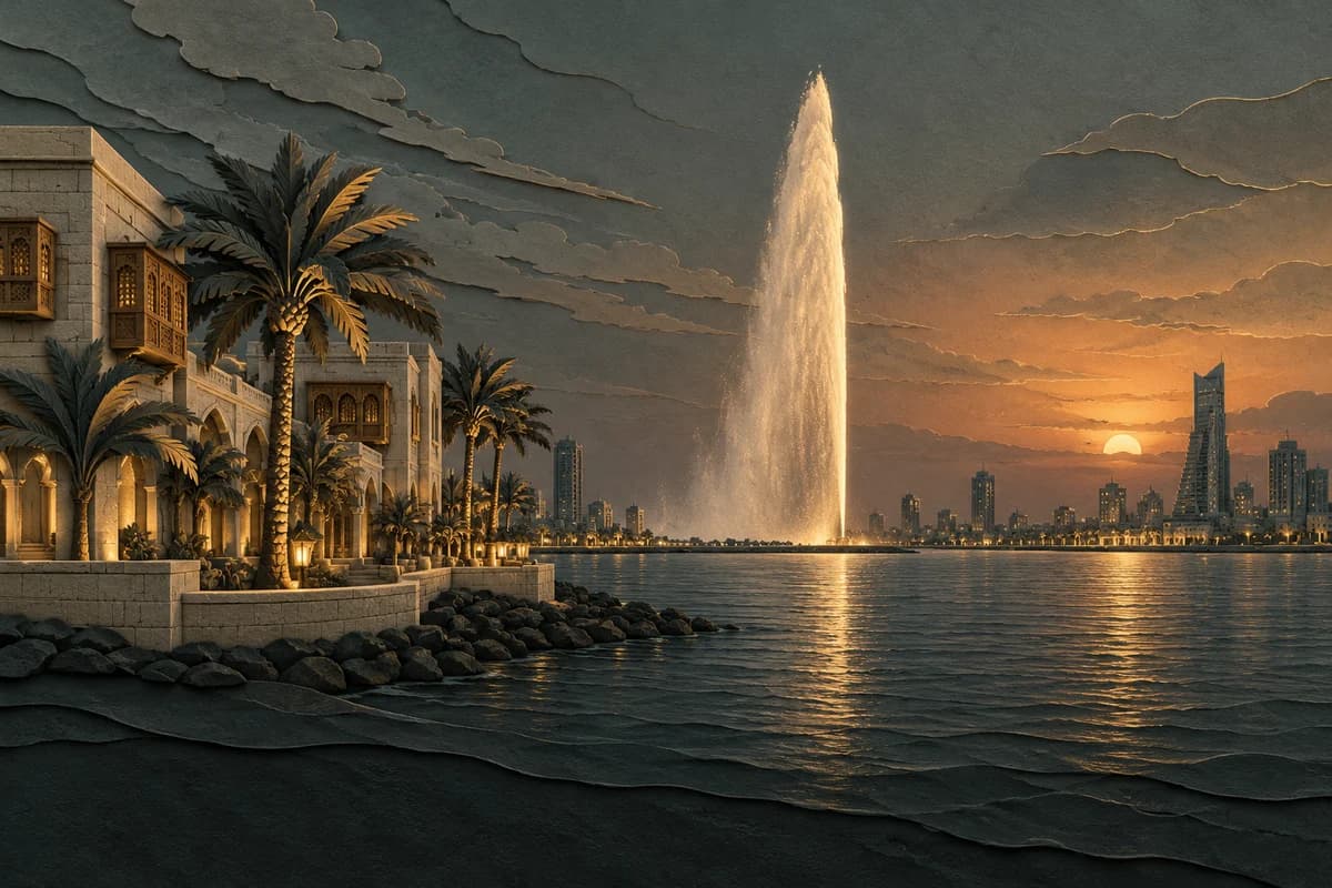 تصميم لنافورة الملك فهد في جدة
